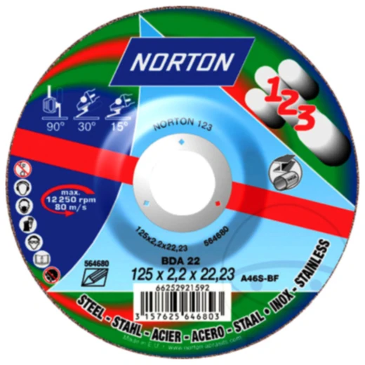Norton 1-2-3 Trennscheibe 125x2.2 gekröpft