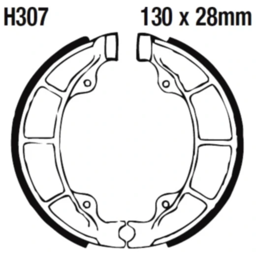 Bremsbacken mit Feder EBC gerillt passend für: SYM Symphony, Jet14, X - Pro