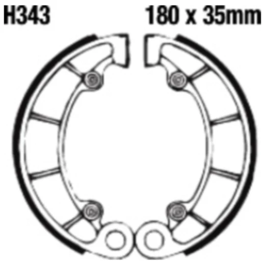 Bremsbacken mit Feder EBC gerillt passend für: Honda VT, TRX, VF
