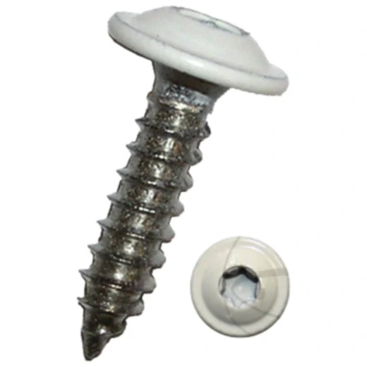 Blechschraube mit Bund 4.8X19 TORX weiß A2 RAL9010