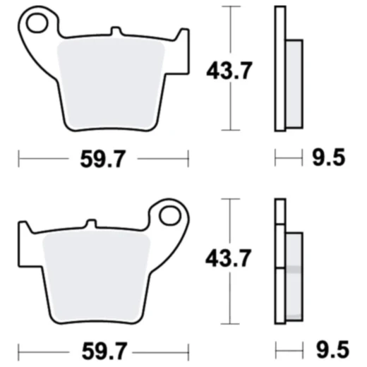 Bremsklotz Sinter RSI TRW passend für: Honda CRF, CR, HM - Moto CRE - F, CRM - F, Derapage