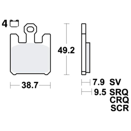 Bremsklotz Sinter vorne TRW Alternative: 7320328 passend für: Kawasaki ZX - 6R, ZX - 10R, ZX - 12R