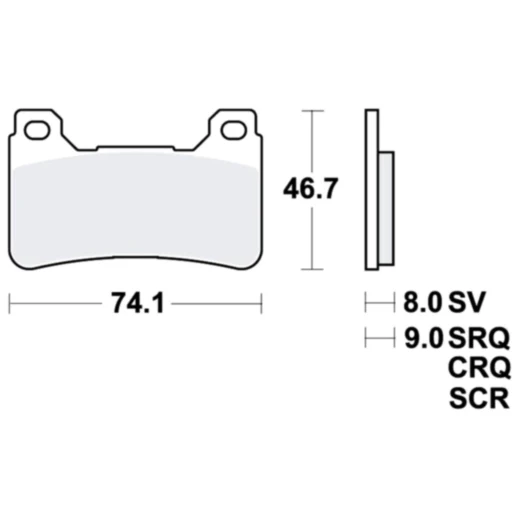 Bremsklotz Carbon CRQ TRW passend für: Honda CBR, CB, VFR