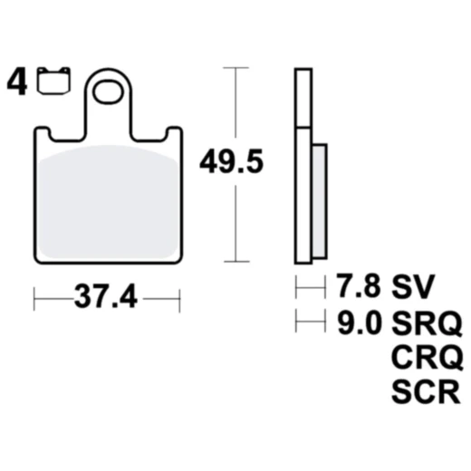 Bremsklotz Carbon CRQ TRW passend für: Kawasaki Z, ZX - 6R, ZZR