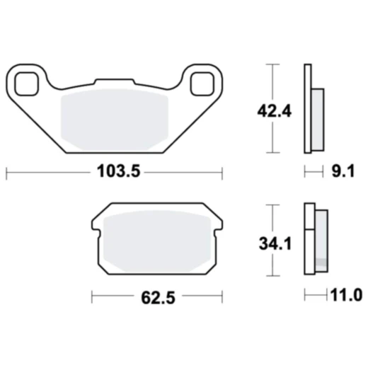 Bremsklotz Sinter SI TRW Alternative: 7320063 passend für: Adly/Her Chee/Herkules Hurricane, Canyon, Crossroad