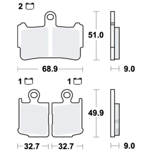 Bremsklotz Sinter vorne TRW Alternative: 7323249 passend für: Honda VFR