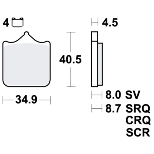 Bremsklotz Carbon CRQ TRW passend für: Triumph Speed Triple, Street Scrambler, Street Twin