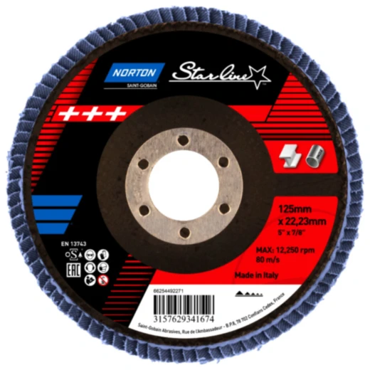 Fächerschleifscheibe 125 K40 Norton Starline für Motorräder