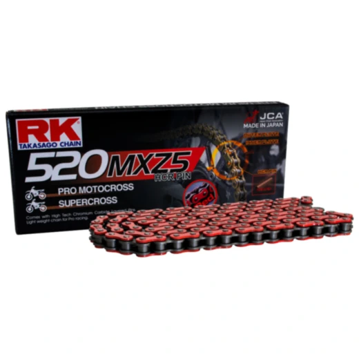 RK Standardkette rot 520 MXZ5 /118 Kette offen mit Clipschloss passend für: TM Racing MX, FT