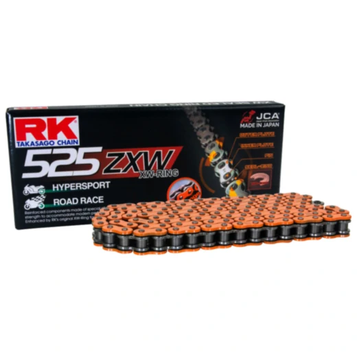 RK ZXW Kette orange 525 für Hochleistungs-Motorräder