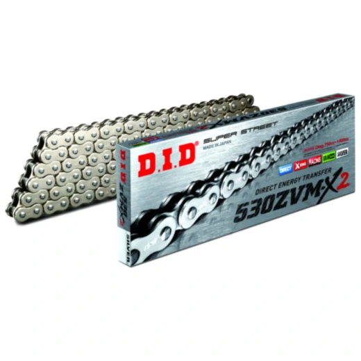 DID X-Ringkette 530ZVMX2/128 offen mit Nietschloss für Motorräder