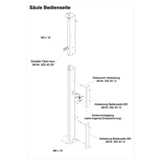 Abdeckung Bedienseite 950 mm für JMP Fox 4000 H_0