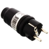 Gummi Schukostecker 2-polig für raue Betriebe