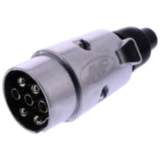 Stecker 7-polig 12V Aluminium JMP mit Gummitülle