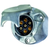 Steckdose 7-polig 12V Aluminium für Anhänger mit Nebelschlusslicht