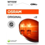 OSRAM Glühlampe 12V 5W W2.1X9.5D 2er Blister gelb