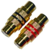 Cinch Adapter Buchse - 1 Rot / 1 Schwarz Gold