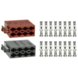 Flachsteckhülsengehäuse-Set 8-Pol Strom + Lautsprecheer