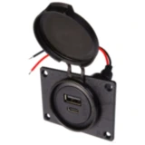 Doppelsteckdose USB 12/12V 3600mA USB-A / USB-C für Motorräder