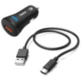KFZ-LADESET Hama USB-C 3A Quick Charge 3.0 für Smartphones