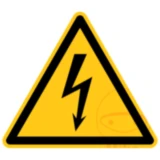 Warnschild "Elektr. Spannung" 200 mm aus Kunststoff
