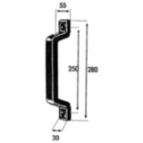 Handgriff aus Gummi für Anhänger - Lochabstand 250 mm