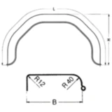 Kotflügel aus Kunststoff für Anhänger H300 B200 S660
