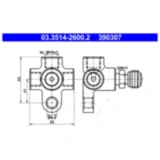 ATE Bremsleitung Verteilerstück 4x M10x1 mit Ventil