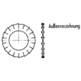 Fächerscheibe verzinkt M10 DIN 6798, Packung 100 Stück