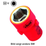 VDE-Sechskant-Stecknuss 1/2 Zoll 8mm, Länge 55 mm