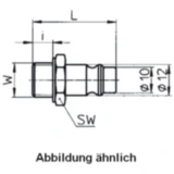 Stecknippel für verschiedene Kupplungen, G 1/4 Zoll, aus verzinktem Stahl