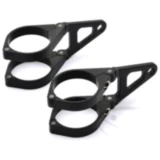 Lampenhalter Aluminium schwarz 49 mm kurz für Motorräder