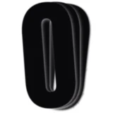 Startnummern Set NO.0 für BlackBird Racing 3 Stück schwarz 13x7 cm