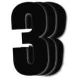 Startnummern für Motorräder NR.3 BlackBird Racing 3 Stück schwarz 13x7 cm