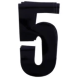 Startnummern NR.5 für BlackBird Racing - Set aus 3 schwarzer PVC-Nummern 13x7 cm