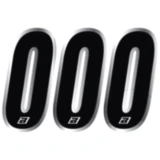 Startnummern RACE NUMBERS NO.0 für BlackBird Racing 3 Stück verchromt 15X7 cm