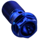 Hohlschraube einfach M10 x 1 Titan Racing blau passend für: Ducati Scrambler, Monster, 848