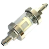Kraftstofffilter 8 mm verchromt mit Glaskörper