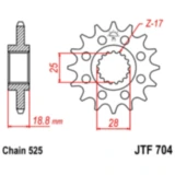 Racing - Ritzel 15Z Teilung 525 Alternative: 7260944 passend für: BMW F (900, 850, 800, 750, 650, 700)