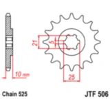 Ritzel 14Z Teilung 525 grobverzahnt 5 Innendurchmesser 21/25 passend für: Kawasaki KH