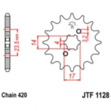 Ritzel 11Z Teilung 420 grobverzahnt 4 Innendurchmesser 14/17 passend für: Derbi Senda, GPR