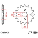 Ritzel 13Z Teilung 428 grobverzahnt 6 Innendurchmesser 16/20 passend für: Beta RR, Urban, Alp