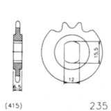Ritzel 11Z Teilung 415 LANGLOCH 12/15. 5 passend für: Hercules Prima, Optima, M2