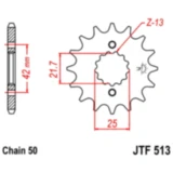 Ritzel 13Z Teilung 530 feinverzahnt Innendurchmesser 21. 6/25 passend für: Kawasaki Z, ZZR, VN