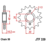 Ritzel 15Z Teilung 530 feinverzahnt Innendurchmesser 26/30 passend für: Honda CB, VFR, CBR