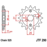 Ritzel 15Z Teilung 525 grobverzahnt 6 Innendurchmesser 21/25 passend für: Honda XBR
