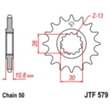Ritzel 15Z Teilung 530 für Sportmotorräder