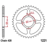 Kettenrad 42Z Teilung 428 Innendurchmesser 058 Lochkreis 090 passend für: Honda CBR, CB