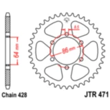 Kettenrad 50Z Teilung 428 Innendurchmesser 064 Lochkreis 086 passend für: Kawasaki KE