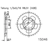 Kettenrad 49Z Teilung 428 Innendurchmesser 062 Lochkreis 108 passend für: MZ/MUZ RT